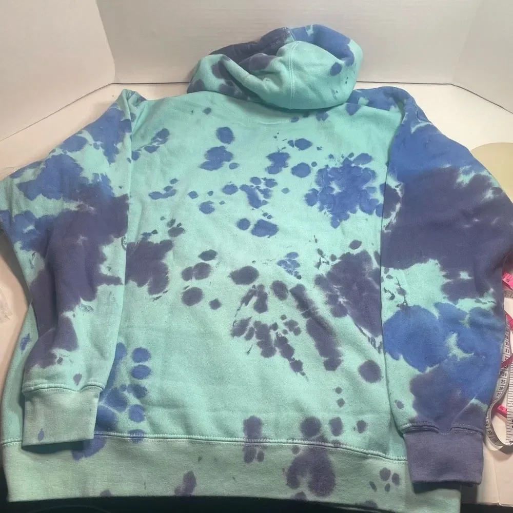 BNWT ACDC FOR THOSE ABOUT TO ROCK UK TOUR 1982 TIE DYE HOODIE MENS/UNISEX L/XL - Picture 2 of 16